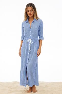 Anthropologie Faithfull The Brand Beach Edit Escape Striped Maxi Dress Coverup 4